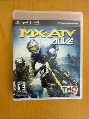HQ MX vs ATV Alive PS3 Game Cover — Blue & Yellow